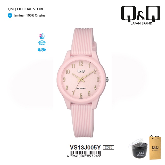 Jam Tangan Wanita Q&Q QnQ QQ Analog Strap Karet  VS13 VS13J Original - Anti Air 10 BAR-2