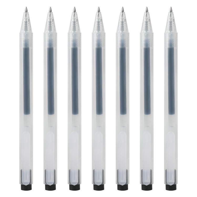 5pcs / set Pulpen Gel 0.5mm Tinta Hitam / Merah Untuk Sekolah / Kantor