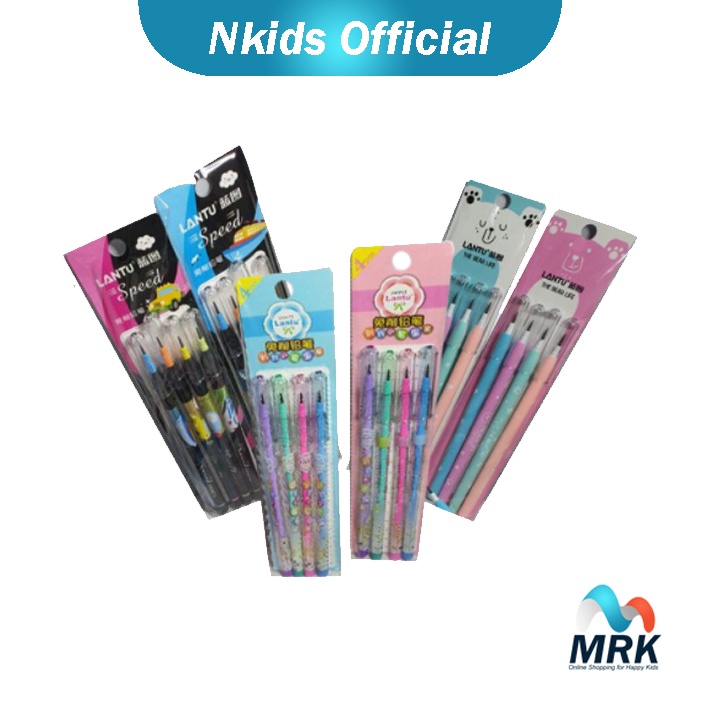 

4 PCS Pensil Susun Lantu Bansia Murah Anak Sekolah TK / SD