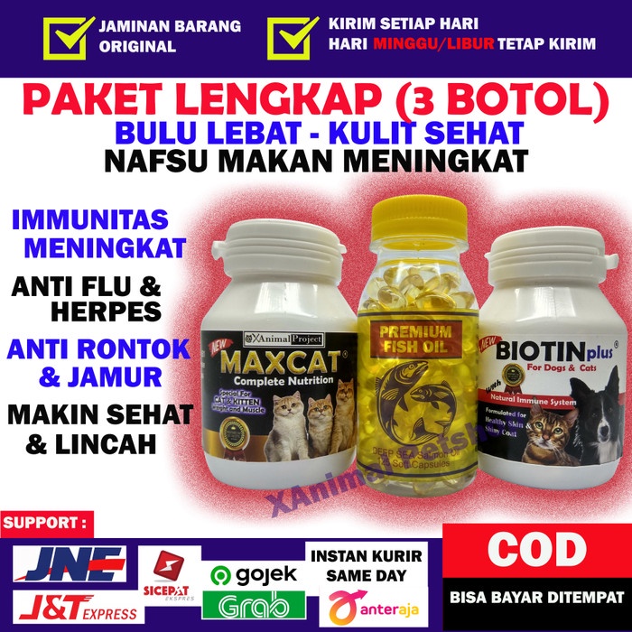 ds014f Vitamin Kucing Bulu Kucing Anjing Penggemuk Nafsu Makan Bulu Rontok - Isi 50+50+125 Xsd20C1