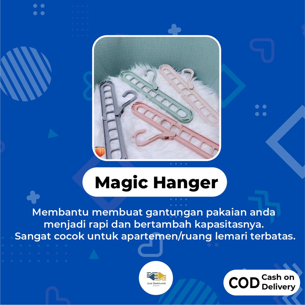 MAGIC HANGER/ Gantungan Ajaib Multifungsi Dapat Dilipat dengan 9 Lubang