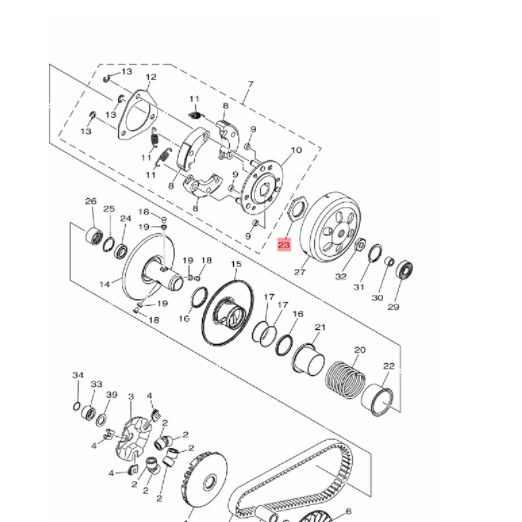 nut mur kampas ganda cvt soul gt fino xride x ride 125 freego free go ori ygp 2PH-E7668-00