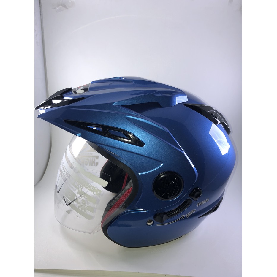 Helm RN 2 visor polos biru Ori