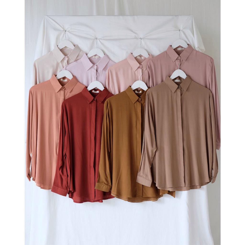 BEFAST - ZEC OOTD Wanita Kemeja DIANA / Lydia Oversize XXL RAYON DIAMOND / Kemeja Lengan panjang / Fashion Wanita Kerja / Kemeja Polos Casual / Kem Formal / Terlaris / Kem Banyak Warna / Terbaru 2022