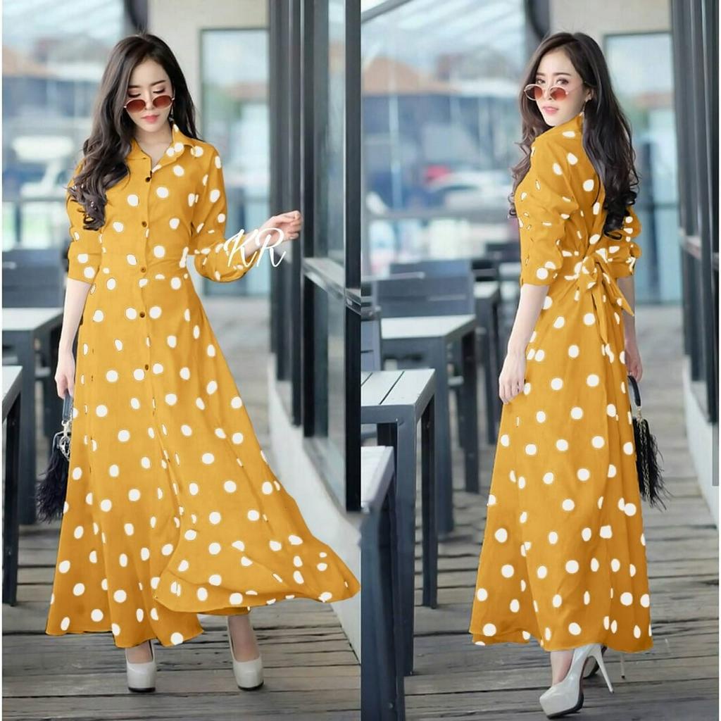 PCS DRESS ESTHER POLKA KR ADA VIDEO REVIEW ASLI PRODUK