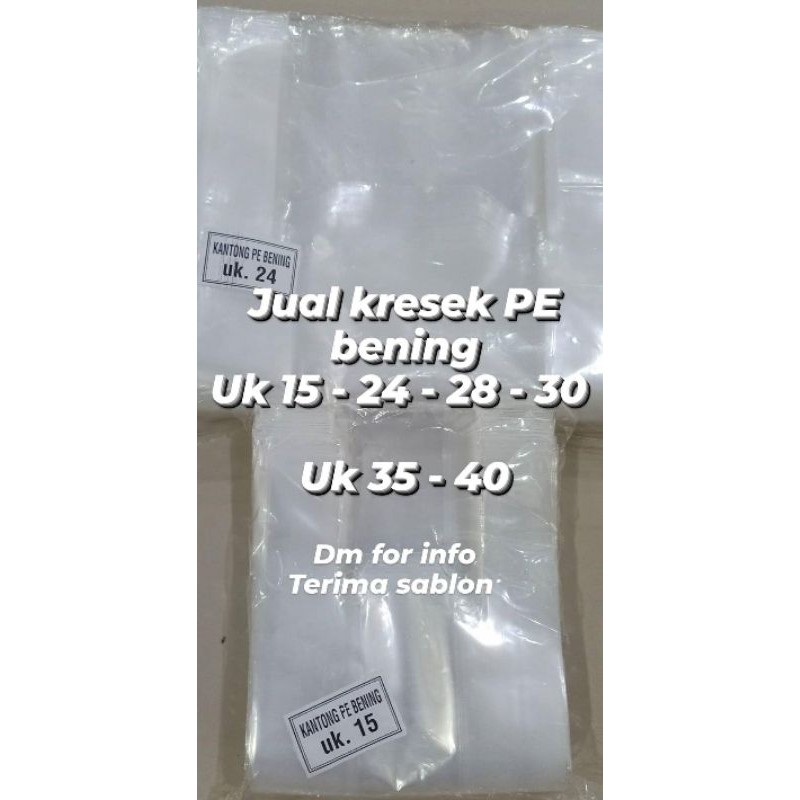RB SR PLASTIK Kantong Kresek PE bening ( pabrik langsung) isi 50-100