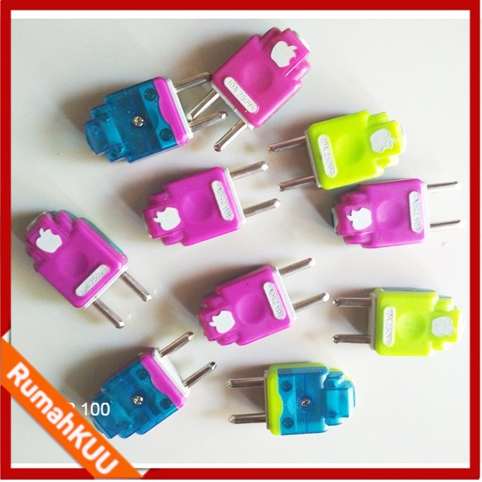 STREKER APLE  WARNA WARNI STOP KONTAK STEKER COLOKAN LISTRIK