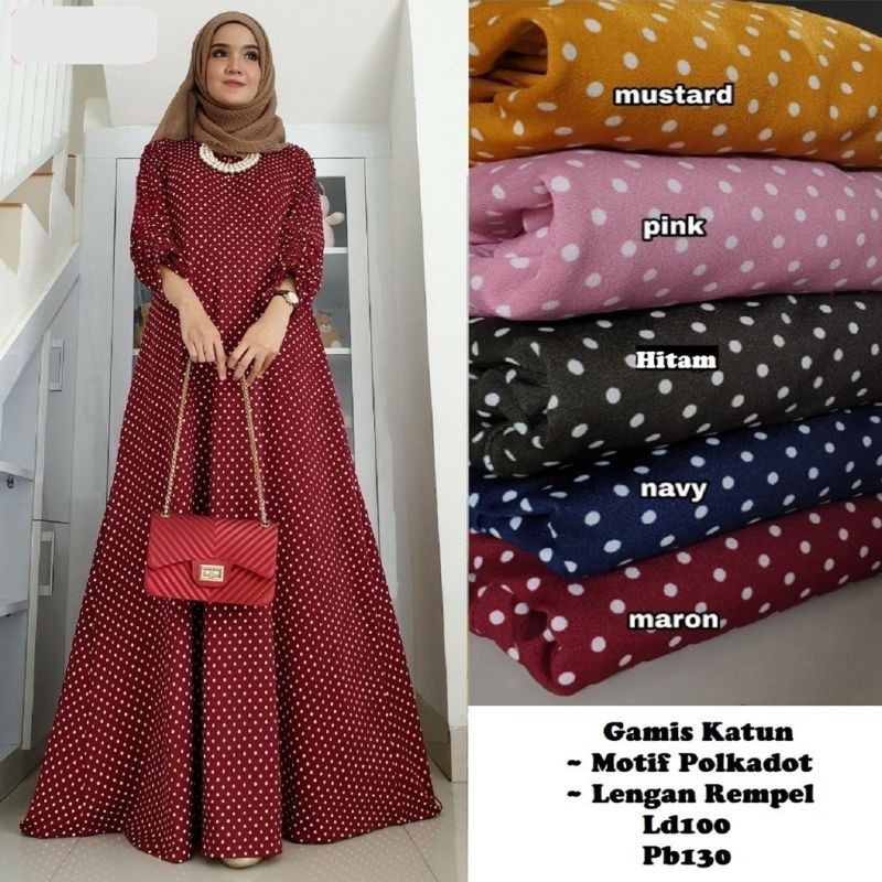 Harga Gamis Polkadot Terbaik Dress Muslim Fashion Muslim Agustus 2021 Shopee Indonesia