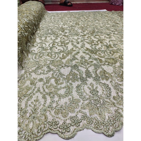 Bahan Kain Tile Lace Spider Metalic