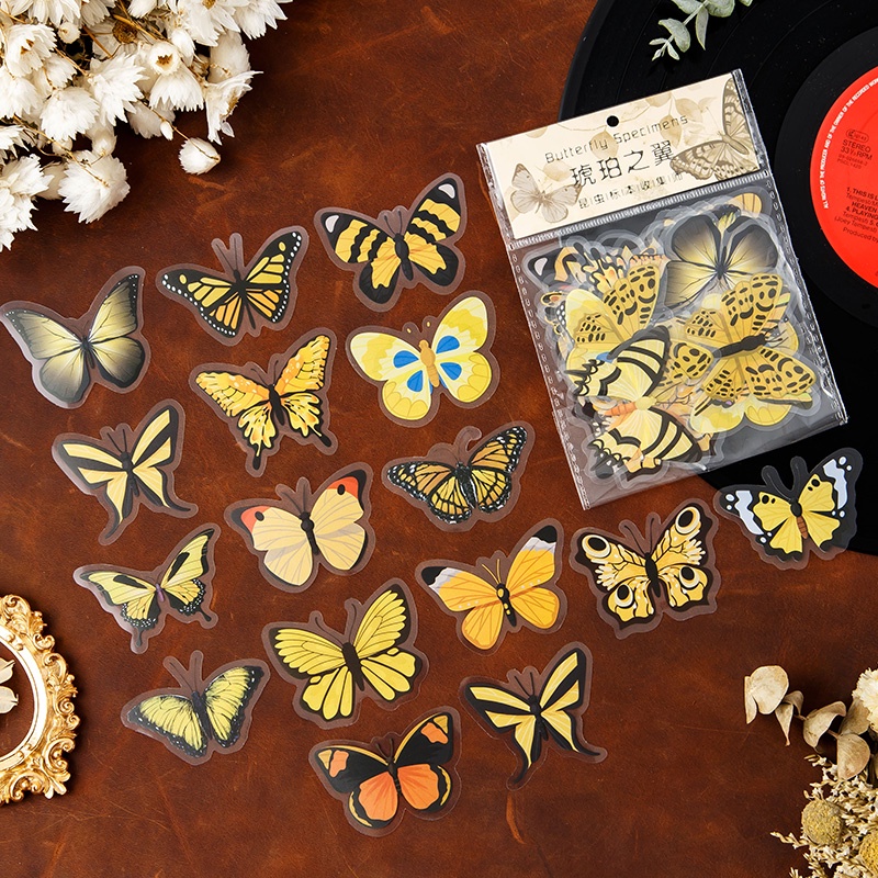 40pcs Stiker Desain Butterfly Model Anti-Air Untuk Dekorasi