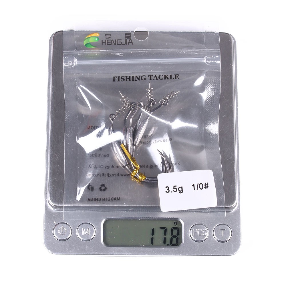 Hengjia 5pcs / Kantong Pogo Pin Dengan Kait Umpan Pancing 2.5g 3.5g 5g