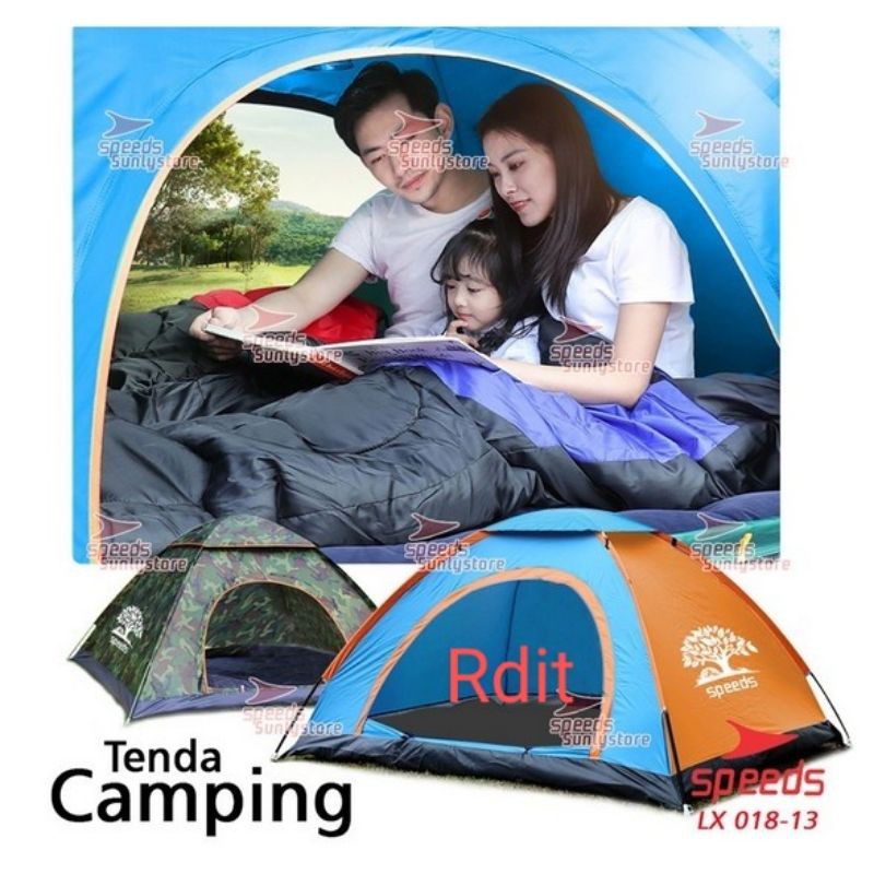 TENDA CAMPING LANGSUNG BUKA UNTUK 3 ORANG SPEEDS ORIGINAL LX018-13
