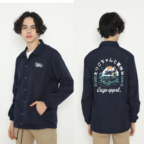 Jaket Coach Apparel Parasut Taslan Cream Bike-7