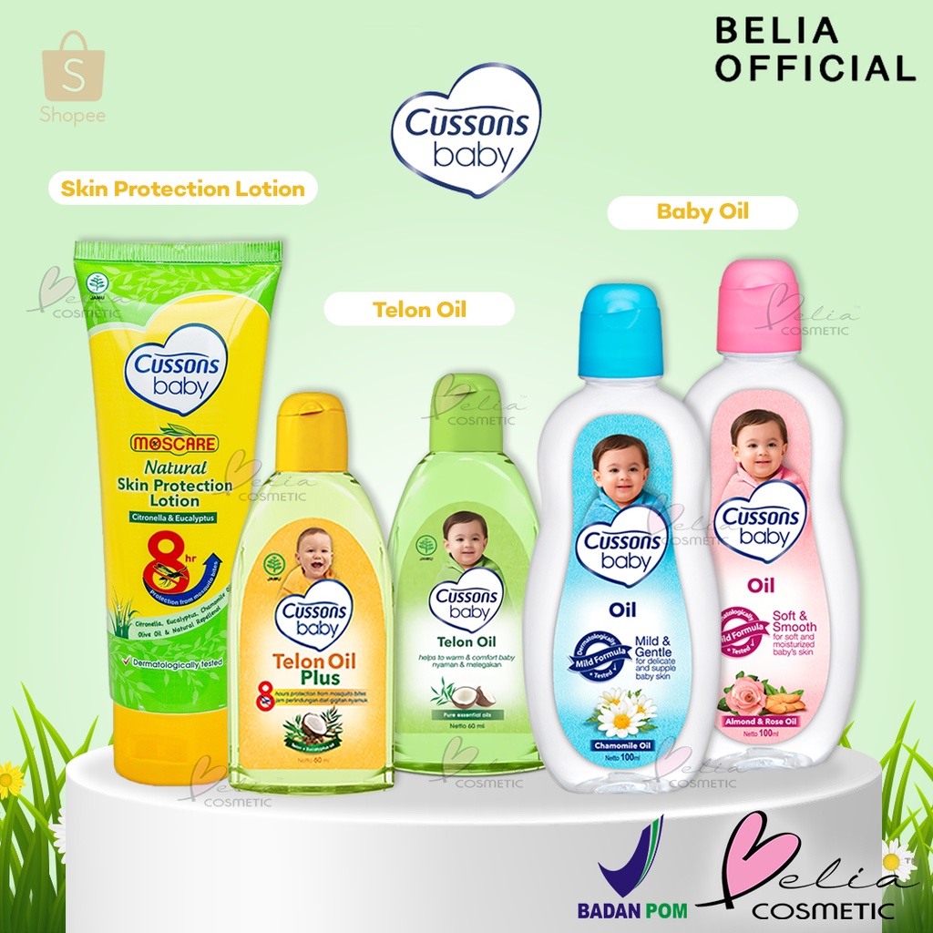 ❤ BELIA ❤ Cussons Baby Telon Oil | Telon Oil Plus | Baby Oil | Moscare Skin Protection - Losion Bayi Anti Nyamuk | lotion | 30ml | 60ml | 100ml | 50gr | 100gr | BPOM