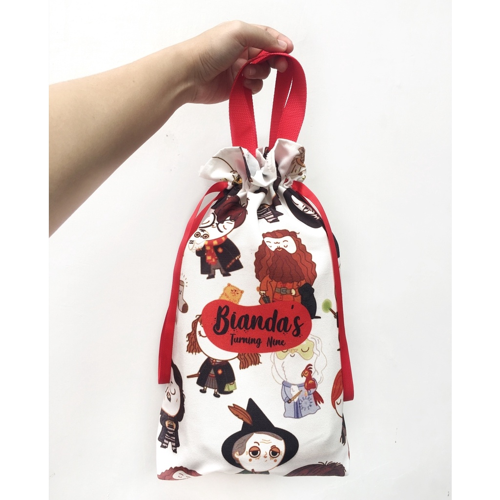 Pouch serut kanvas rumbai +jinjing custom fullcolor print (Minimal order 10 pcs)