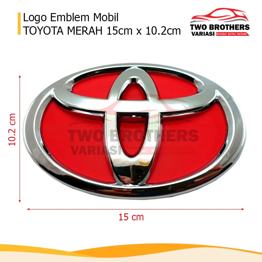 Logo Emblem Mobil TOYOTA MERAH 15CM x 10,2CM