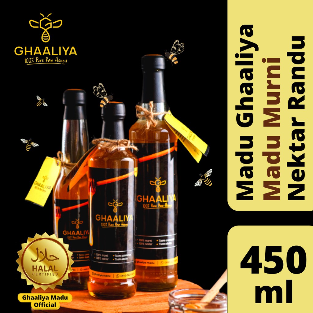 

Madu Murni Nektar RANDU Asli Hutan 450ml Madu Ghaaliya 100% Alami Pure Raw Honey Premium Original