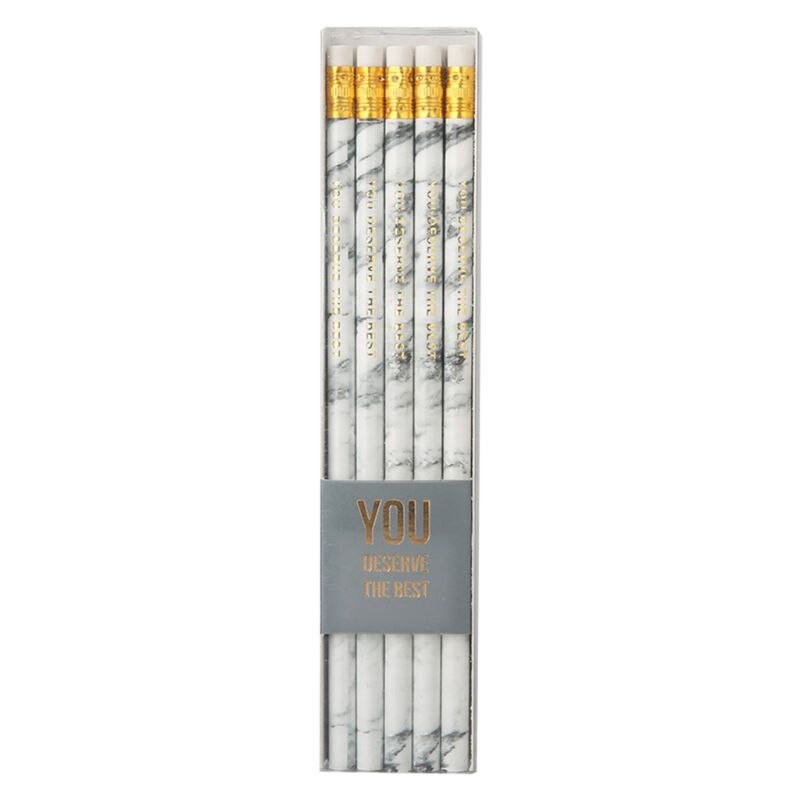 

Ongkir Gratis ya 12pcs Marble Pencil Writing Exam Sketch Pen with Eraser School Office Supplies