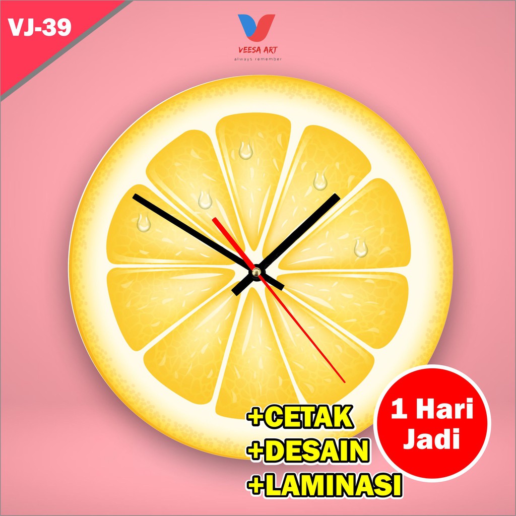 Jam dinding Tinggal tempel Buah Jeruk Warna Kuning Home Interior Dekorasi Kamar Ruangan Kitchen Dapur Kayu Jeruk  Kuning Buah Murah Gantung Tembok Lucu Qoutes Kamar Kecil Besar Ukuran Diameter 30cm 40cm Restoran Cafe Caffe Tempat Makan Aesthetic Esterik