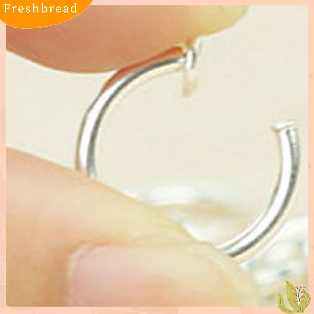 【Fresh】8 Punk Clip On Fake Piercing Nose Lip Hoop Rings Earrings Silver