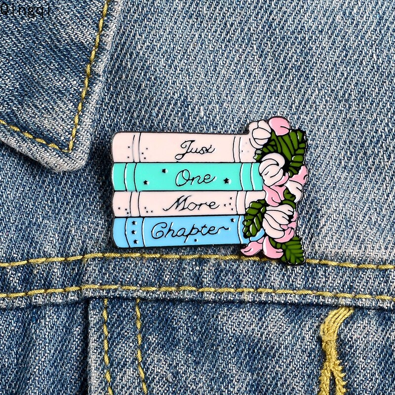 Bros Pin Enamel Desain Buku Bunga Just One More Chapter Untuk Pakaian Anak