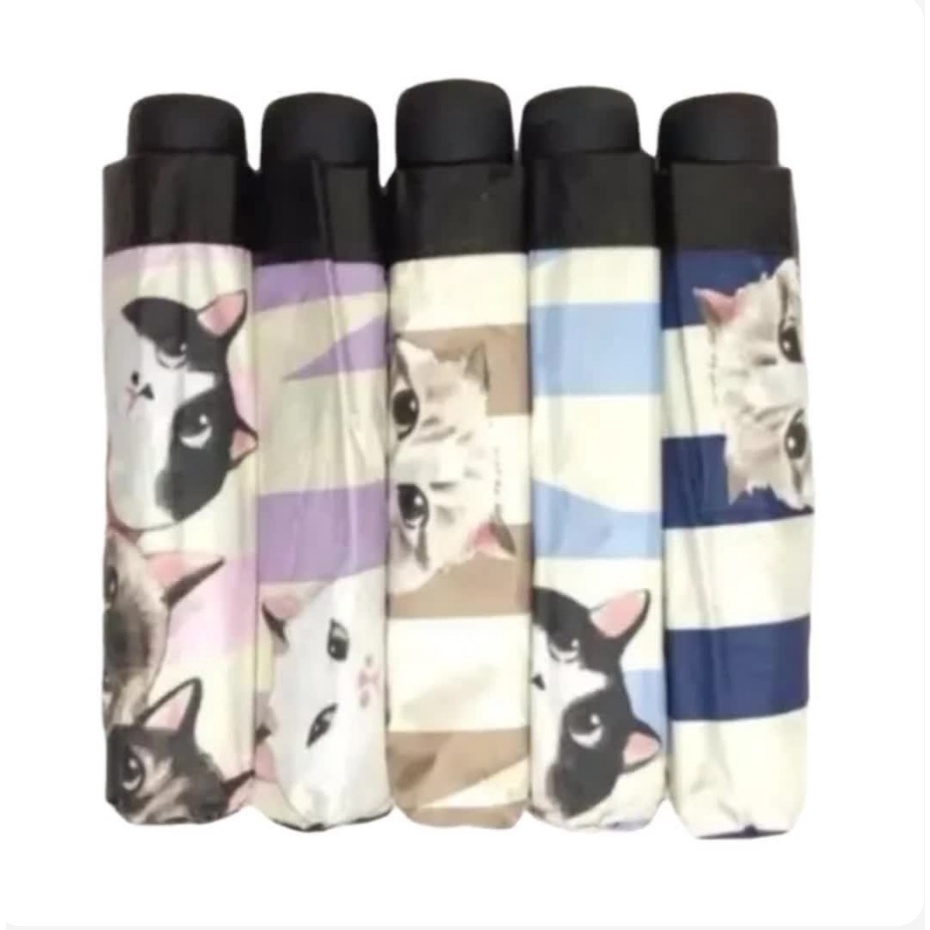 PAYUNG LIPAT TIGA MOTIF KUCING NAGOYA 392 ANTI UV