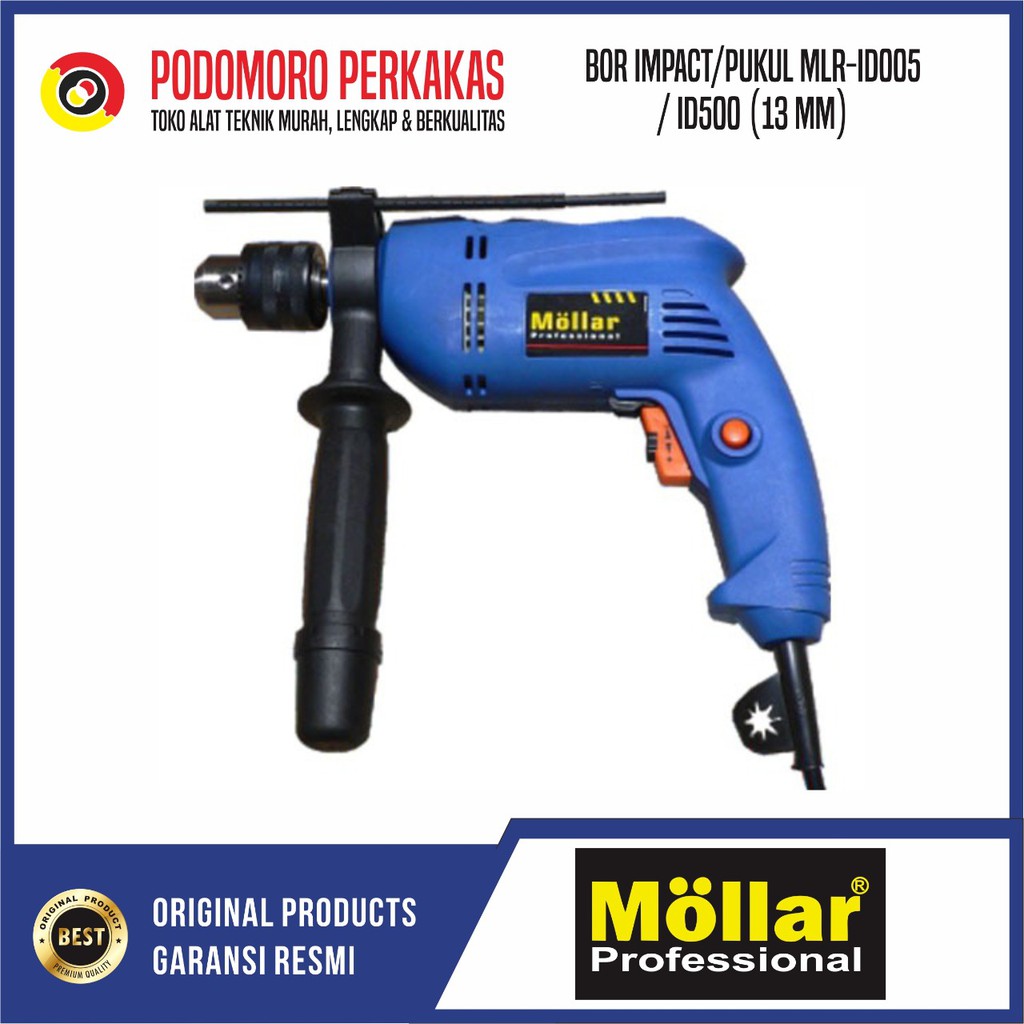 Diskon Mesin Bor Tembok Beton Mollar Id500 Impact Drill 13 Mm 500 Watt AQjOqotAqoJwOl