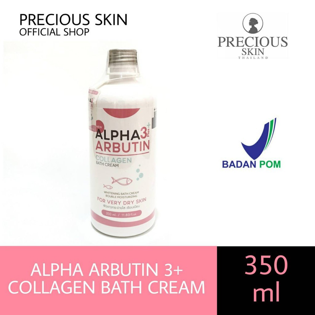 [BPOM] Precious Skin - Alpha Arbutin 3 Plus Whitening Collagen Bath Cream Sabun Cair 350ML
