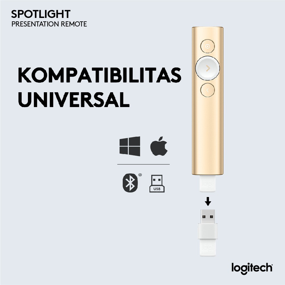 Logitech Spotlight Wireless Presentation Remote Gold &amp; Slate Grey