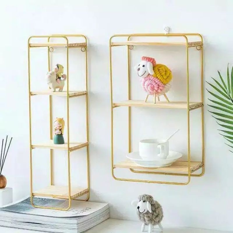 Rak Dinding Minimalis Vintage Ambalan 4 Susun - Dekorasi Dinding-1