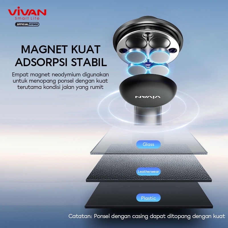 VIVAN Car Holder Magnetic CHS13 Universal Rotasi Fleksibel 360° - Garansi 1 Tahun