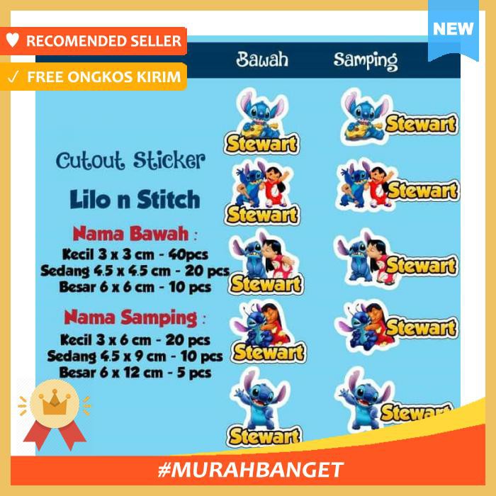 

Label Nama Tahan Air/ Sticker Waterproof Cutout Lilo & Stitch - Pengikat & Perekat - Stiker