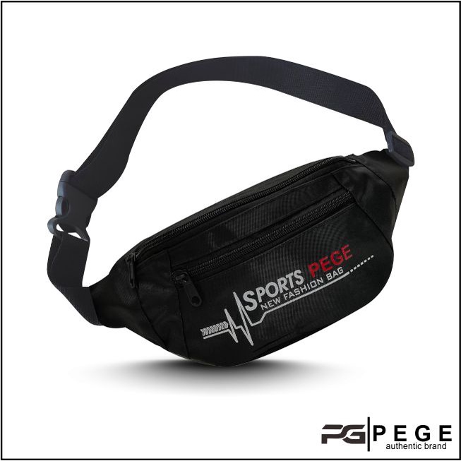 Tas Selempang Pria Slempang Waistbag PEGE Model Trendy Casual Bahan Tebal Bisa Untuk Dipakai Sehari hari - PG 8916