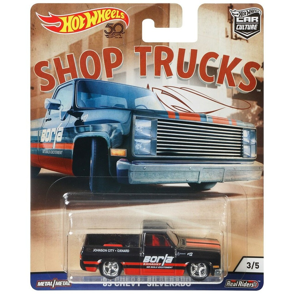 Hot Wheels Car Culture Shop Trucks 83 Chevy Silverado Hitam Pickup Pick Up Borla HW Hotwheels