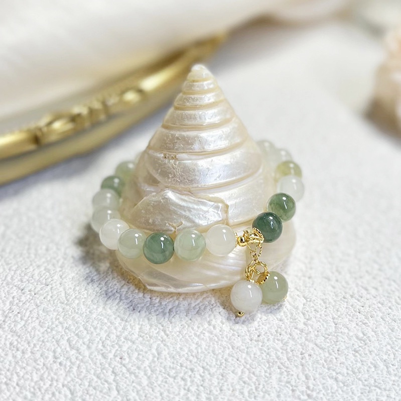 Gelang Tangan Manik-Manik Batu Jade Hetian Natural Untuk Wanita ACKER