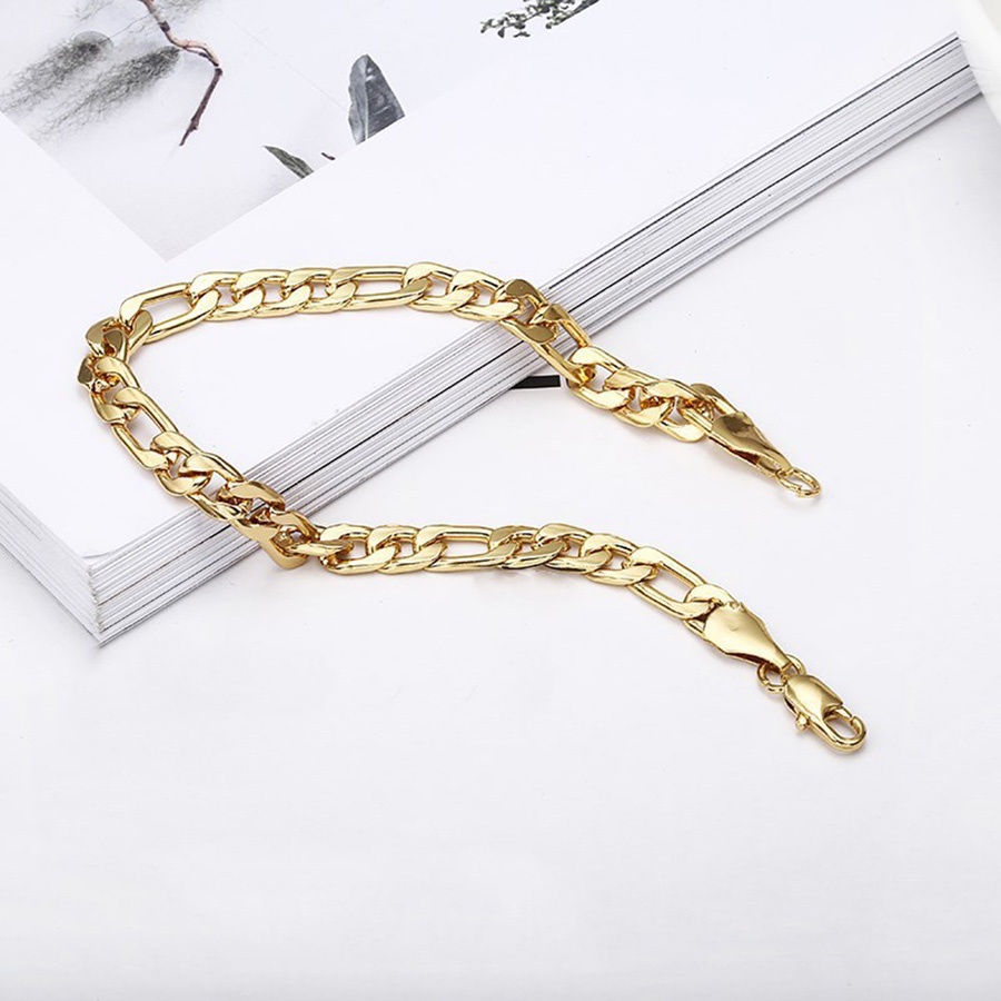 Gelang Rantai Sederhana Fashion Emas Perak Titanium Baja Aksesoris Perhiasan Pria Wanita Bracelet Bangles