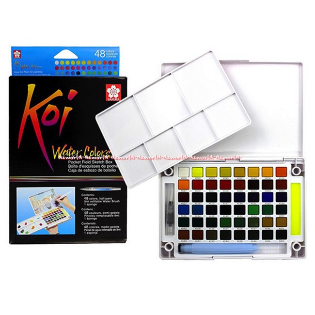 Koi Water Colors Pocket Filed Sketch Sakura 48 Colors Cat Air Saku