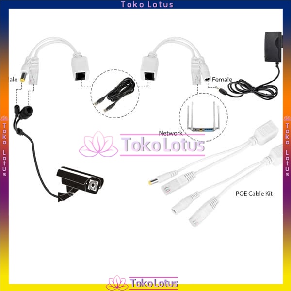 TERBARU!!! POE Splitter (SET) / KABEL POE SET White Kabel POE Injector &amp; [Bisa Bayar Ditempat]