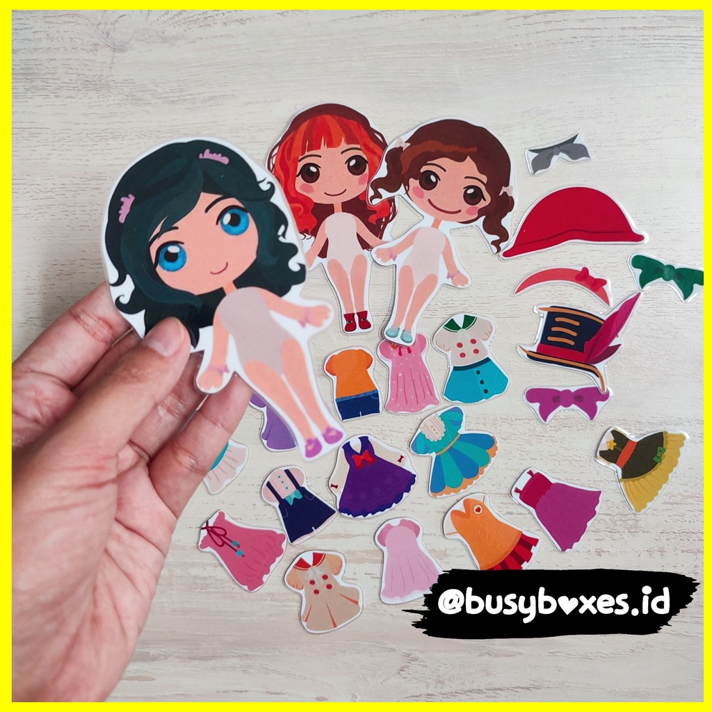 [busyboxes.id] Mainan Edukasi anak 3 tahun boneka pretend play paper doll bp - L