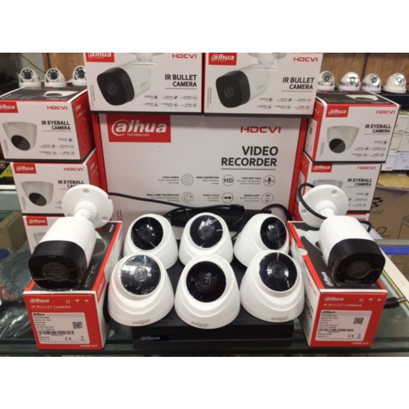 Paket Cctv Dahua 16 Channel 9 Kamera 2mp Full hd Komplit Tinggal Pasang