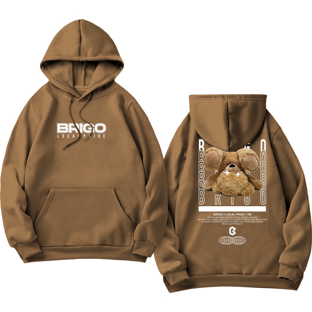 BRIGO Jumper Hoodie Something Bear   II Sweater Hoodie BRIGO Sablon DTF Fleece Cotton M-XXL (Pria &amp; Wanita) Free stiker&amp;Gantungan Kunci