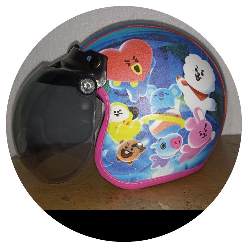 HELM BOGO KIDS KARAKTER USIA 4 - 7 TAHUN PLUS KACA CEMBUNG FREE BOX