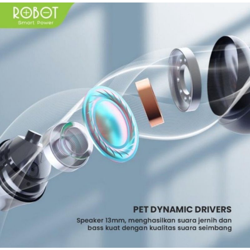 ROBOT Headset Bluetooth T30 Airbuds Earphone Earbuds TWS