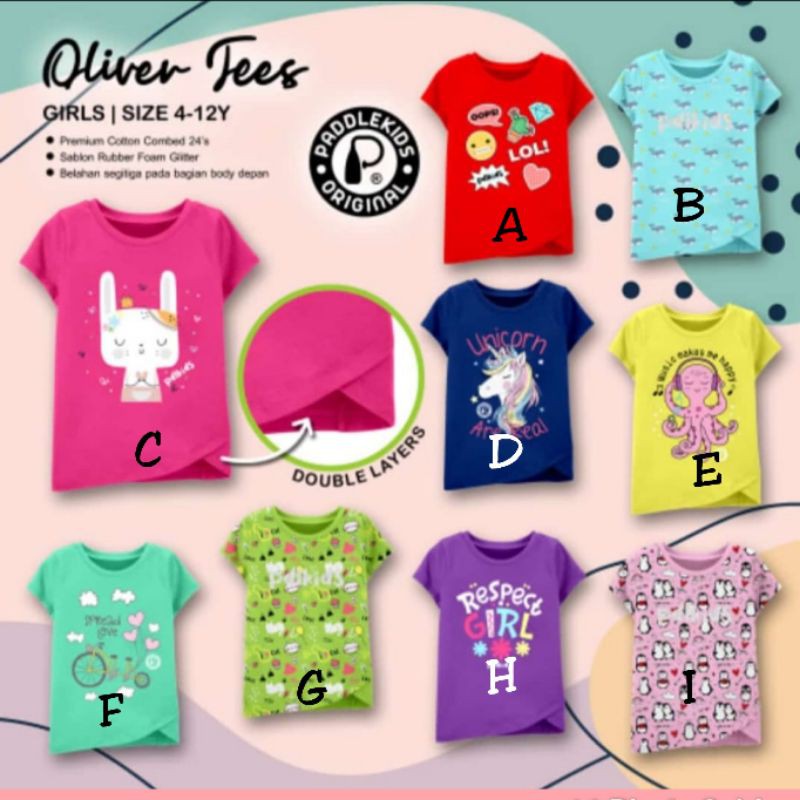 KAOS ANAK PEREMPUAN/KAOS ANAK PEREMPUAN/BAJU ANAK CEWEK 4-12 Tahun