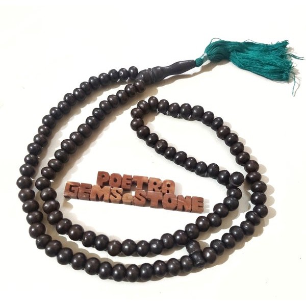 TASBIH KAYU GAHARU HITAM 8MM 99BUTIR ASLI WANGI KHAS GAHARU KALIMANTAN BERGARANSI