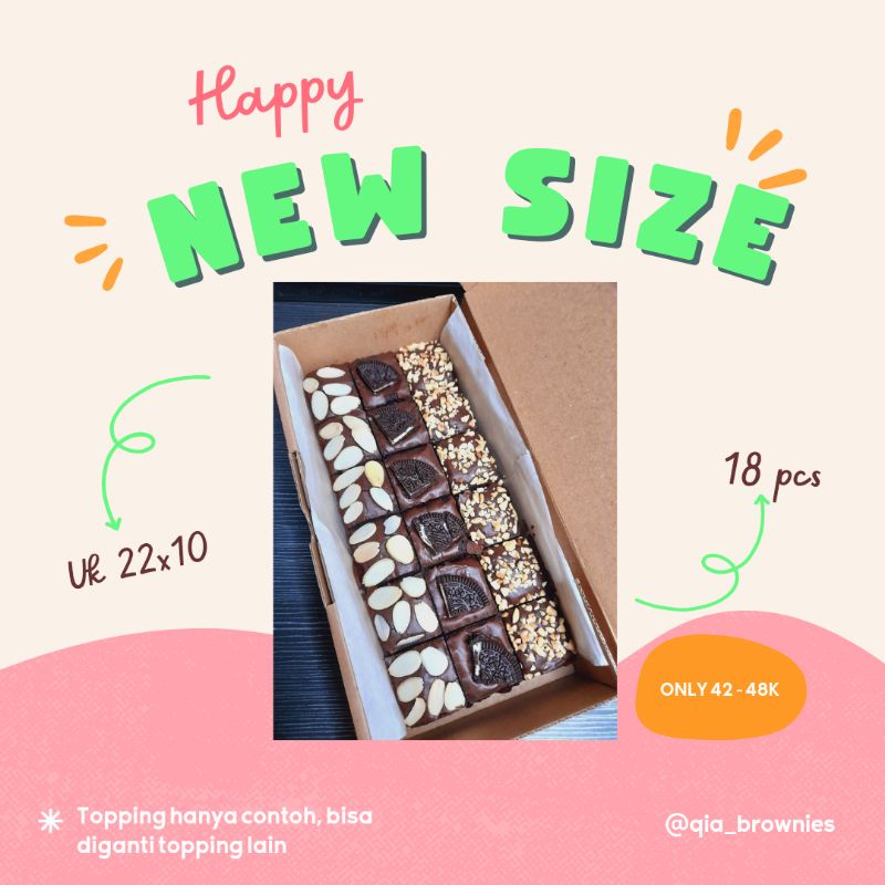 

Brownies Sekat uk 22x10 ( 18 potong )