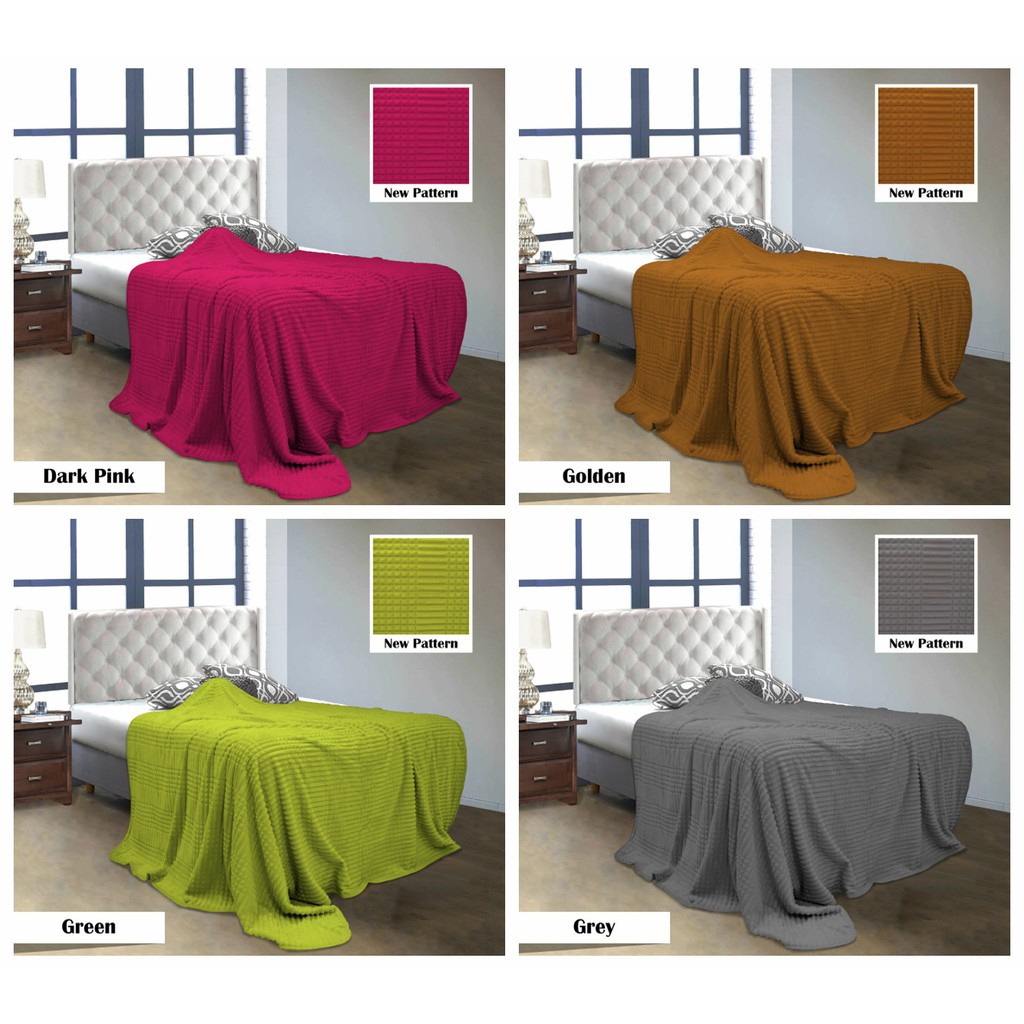 Selimut Luxury Quincy Vallery Super Soft Warna Polos Embos