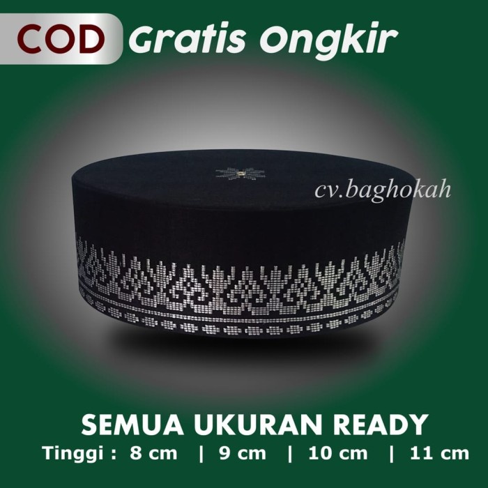 Peci Kopiah Songkok Dewasa Motif Tenun Warna Putih Bisa Cod