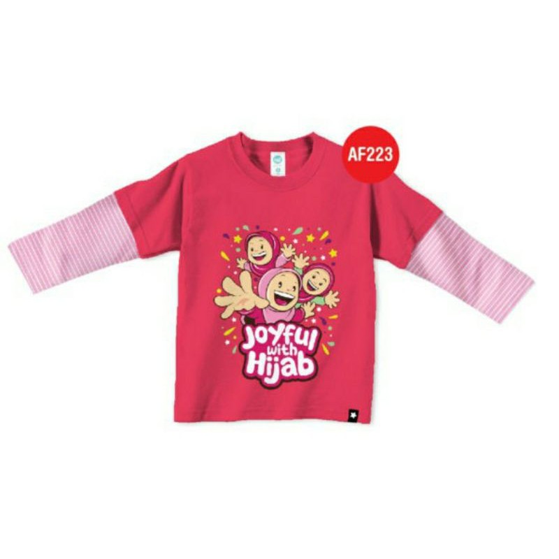 SALE Kaos Afrakids AF223 &quot;Joyful with Hijab&quot; Lengan Panjang