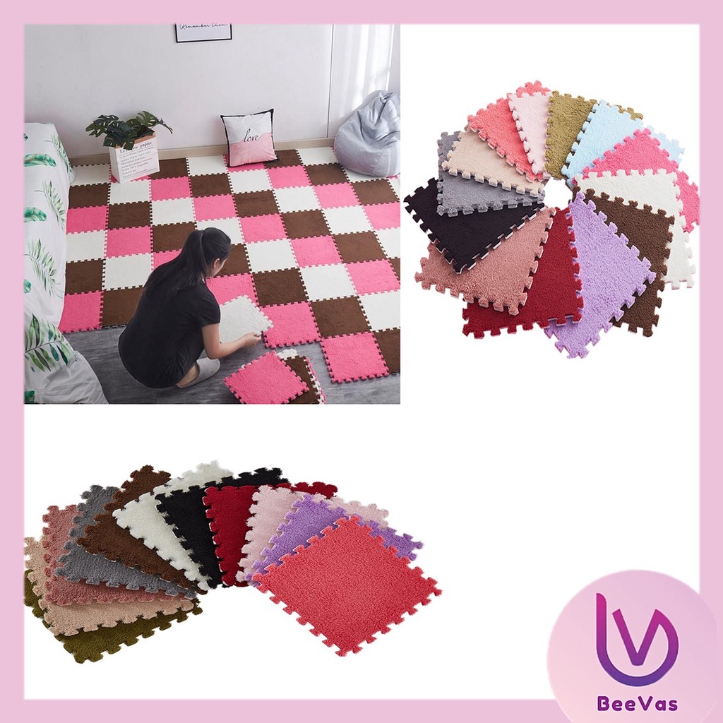 BV• KP368 Karpet Puzzle Bulu Tebal Alas Lantai Keset Puzzle Dekorasi Carpet Polos Foam Halus